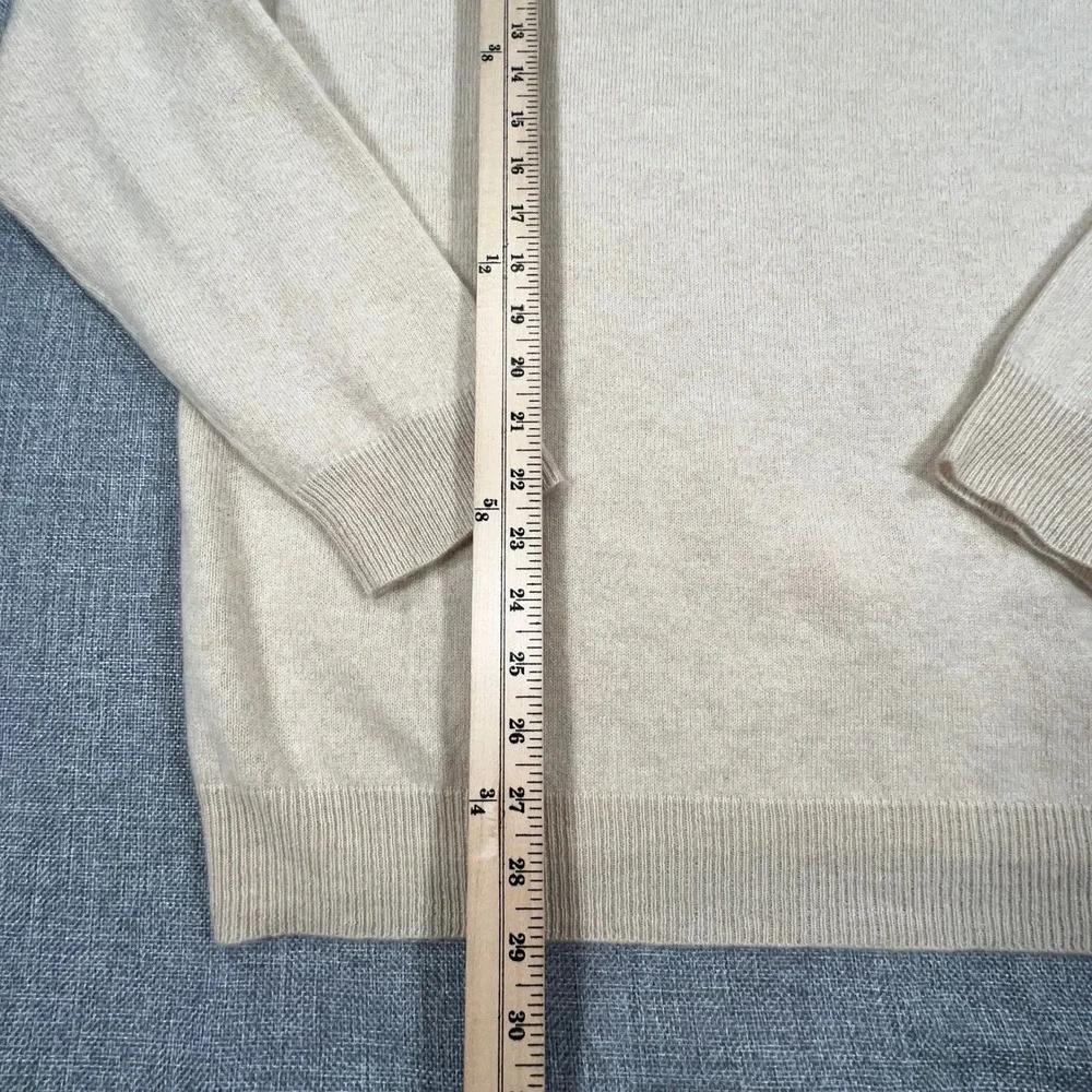 Club Room Cashmere Sweater Mens Large Oatmeal Heather Crew Neck Luxury Soft NEW
